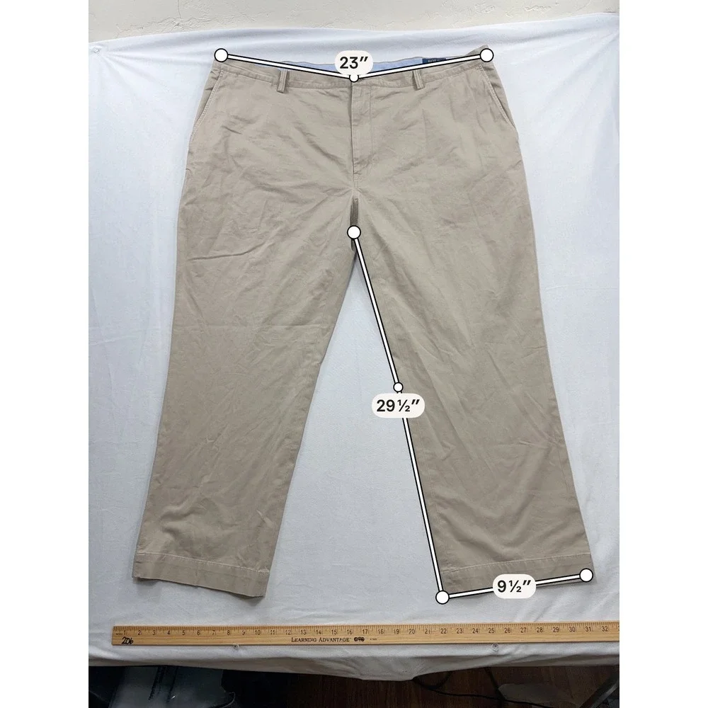 Polo Ralph Lauren Chino Pants Stretch Classic Fit Khaki Tan Mens 46x30